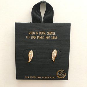 Secretbox New York 18K Gold Dipped Angel Wings Earrings